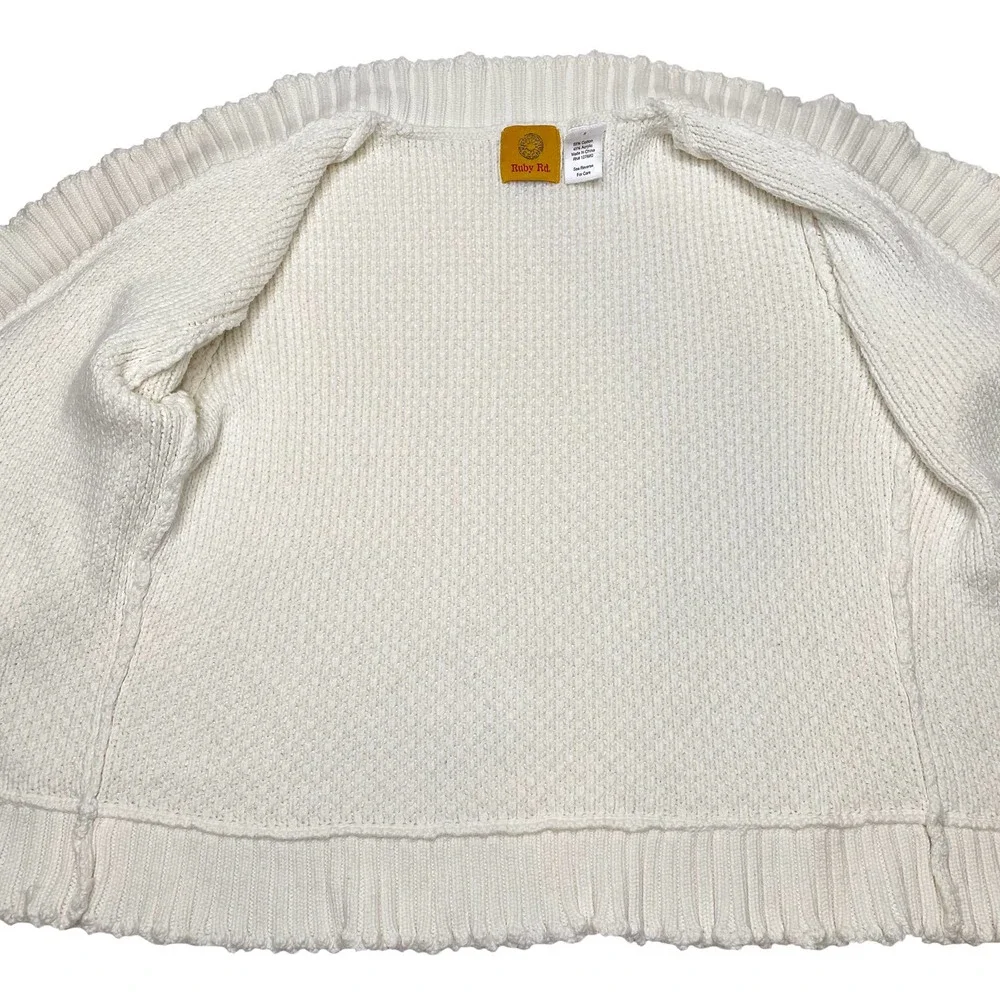 Ruby Rd Cream Knit Cardigan - Picture 7 of 10